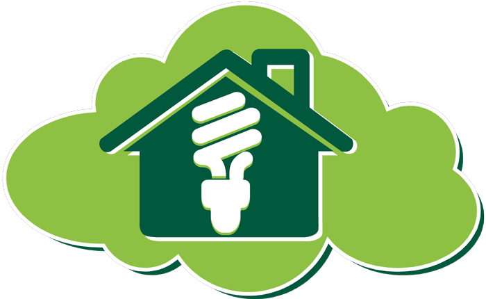 Colourful house energy rating illustration